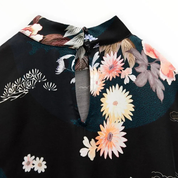 ZARA | Black | PRINTED MINI DRESS - Picture 4 of 9